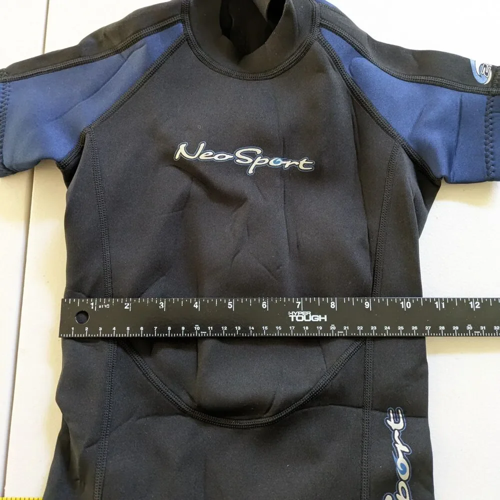 NEOSPORT 2mm Shorty Back Blue Zip Wetsuit Kids 6 NWT Swim Dive Watersports Beach